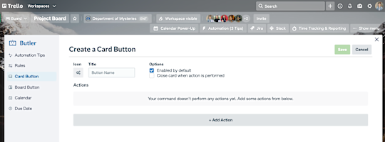 An image showing how to create a Card Button in Butler